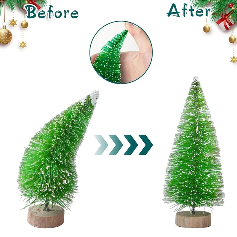8/12 Stück Mini-Weihnachtsbäume aus Holz, künstlicher Weihnachtsbaum für Weihnachten, Tischdekoration, Weihnachtsdekoration, 2025, Navidad – Detail 8