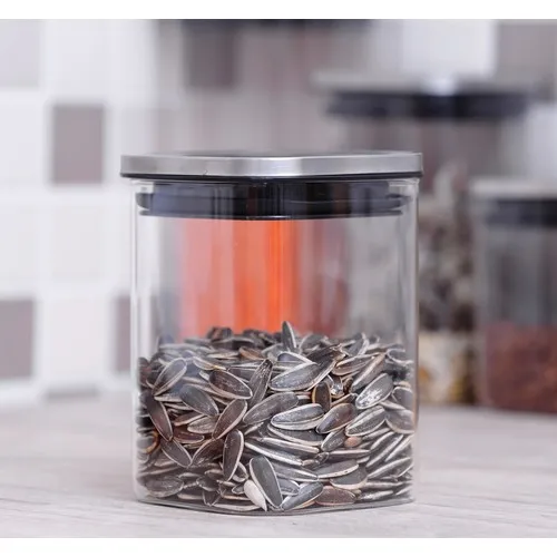 Homenıva Sonata 4'lü Metal Vacuum Lid Glass Jar 700 ml