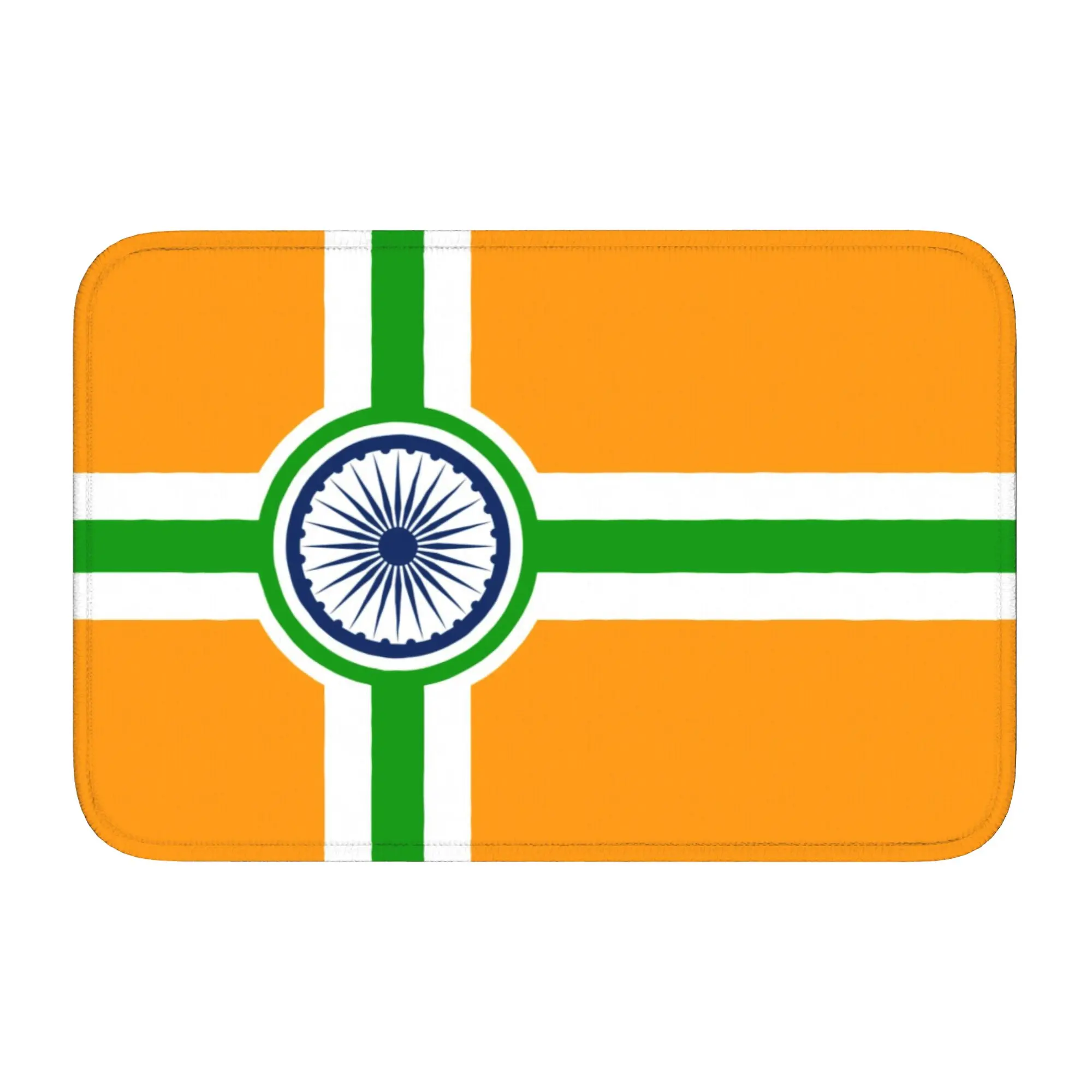 Custom Indias Patriotic Door Floor Kitchen Bath Mats AntiSlip Outdoor Flag Of Indias Doormat Bedroom Balcony Entrance Carpet Rug