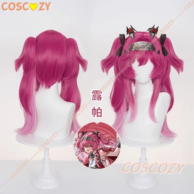 

Lupa Cosplay Wig Wuthering Waves Rose Red Double Ponytail Long Hair Septimont Rinascita Halloween Party for Women Girls