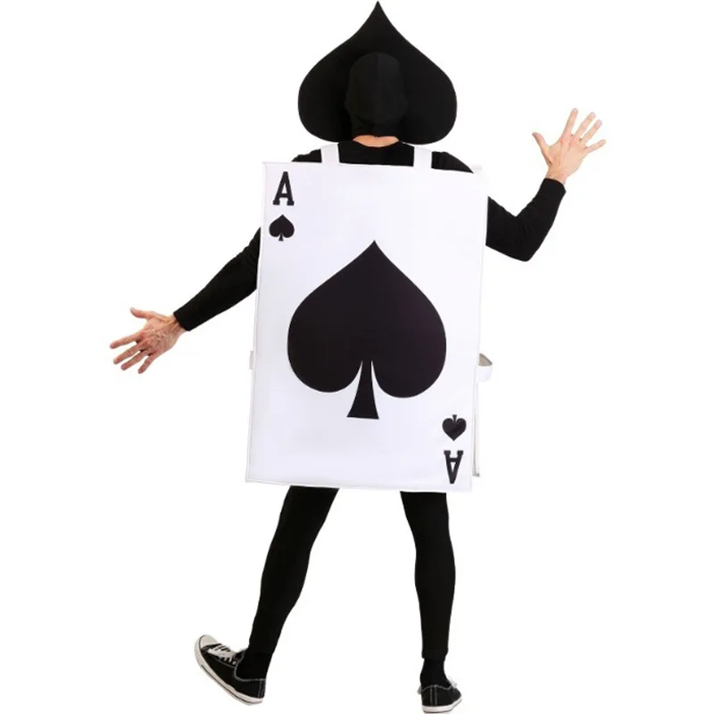 مجموعة أزياء أداء Loween Par Ex Poker Card Onesie بدلة لولبية مضحكة للنساء ملابس المسرح العرقية