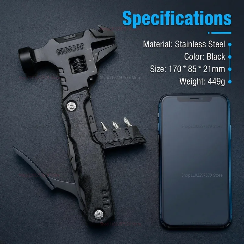 

Многофункциональный гаечный ключ-молоток, универсальные складные плоскогубцы, ручной инструмент, многоцелевые плоскогубцы для дома, гаража, ремонта и DIY