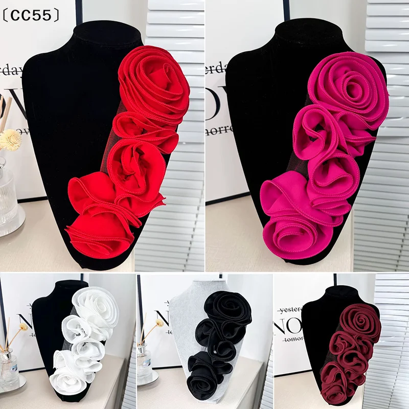 

3D Floral Decoration Handmade Flower Patch DIY Chest Flower Sewing Applique For Wedding Dress Accessories〔CC55〕