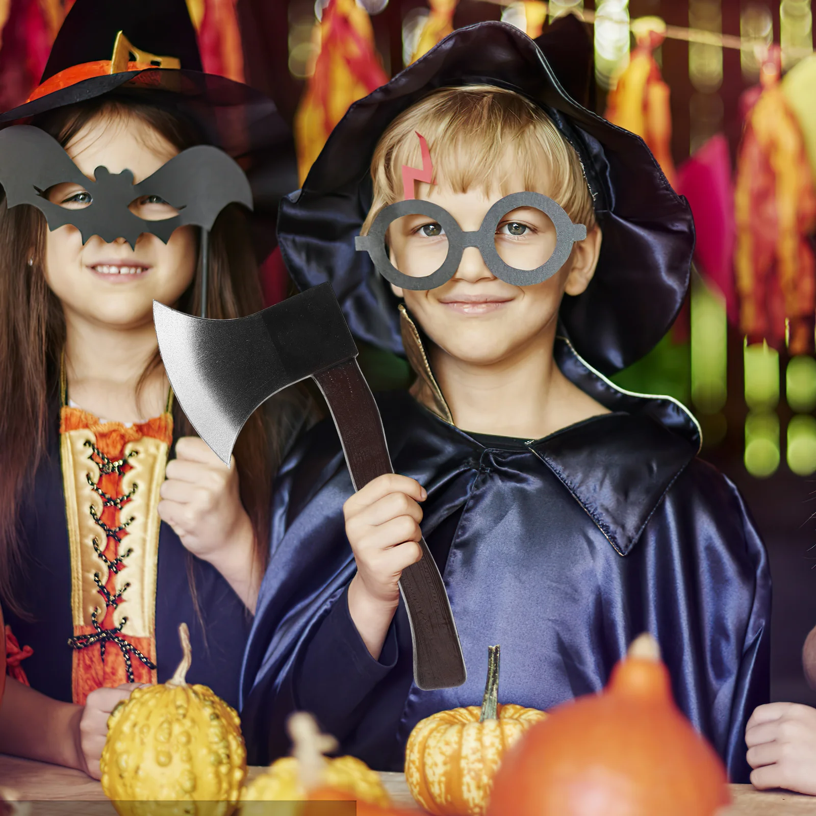 Accesorio de hacha falsa simulada para Halloween, actuación realista, decoración de fiesta, juguete falso, juguete simulado para niños, 2 uds.