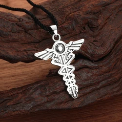 Cxwind Stainless Steel Odin Viking Spear Norse Mythology Pendant Herme Caduceus Keychain Greek Mythology Olympian God Necklace