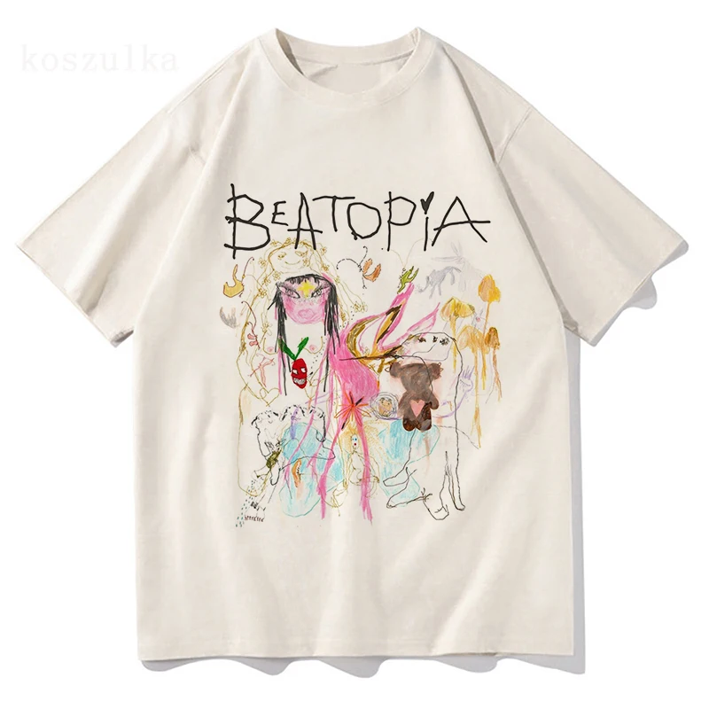 Beabadoobee Beatopia Album Print T-shirt 2025 Women's Fashion Oversized Streetwear Summer Casual Pure 100% Cotton Short Sleeve