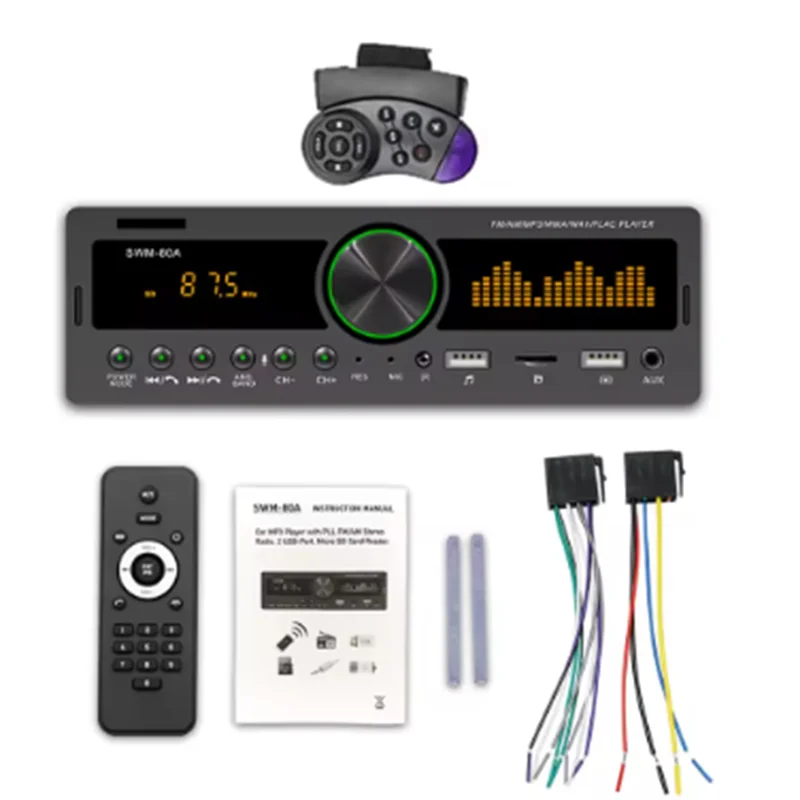 Y43A-Single DIN Wireless MP3 Player USB Charging Vehicle Front Remote Control Vehicle Radio Multimedia