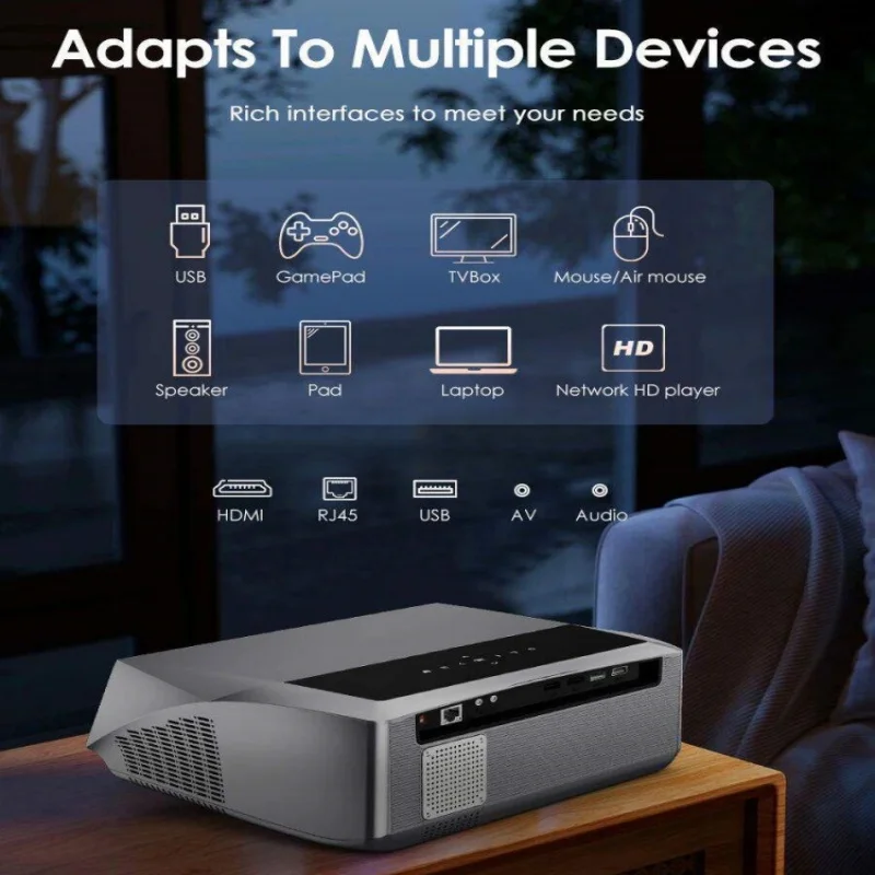 

4K Home Theater Projector, 3500 ANSI, Auto Focus, Full HD, Dual WiFi, Bluetooth, Android TV, High Brightness Daytime Projector