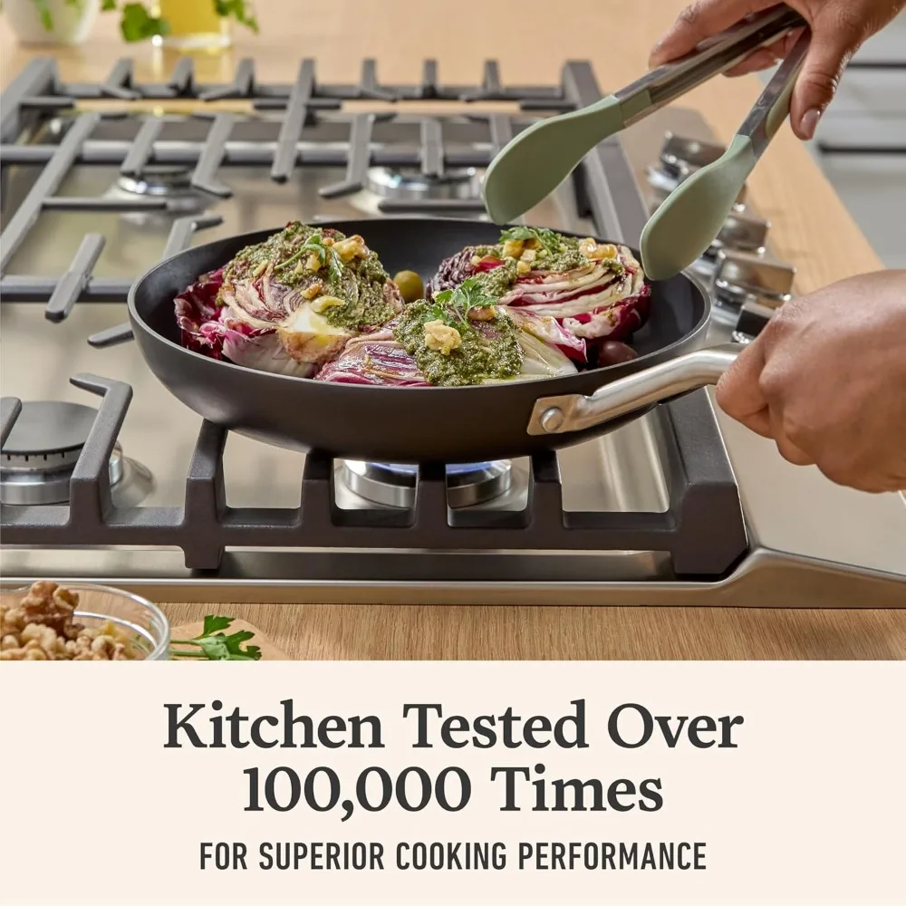 

Professional Nonstick Frying Pan Set 8" & 10" Hard-Anodized Aluminum Cookware for Home Chefs