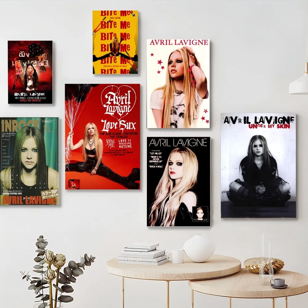 Singer A-Avril L-Lavigne Good Quality Prints and Posters Vintage Room Home Bar Cafe Decor Aesthetic Art Wall Painting