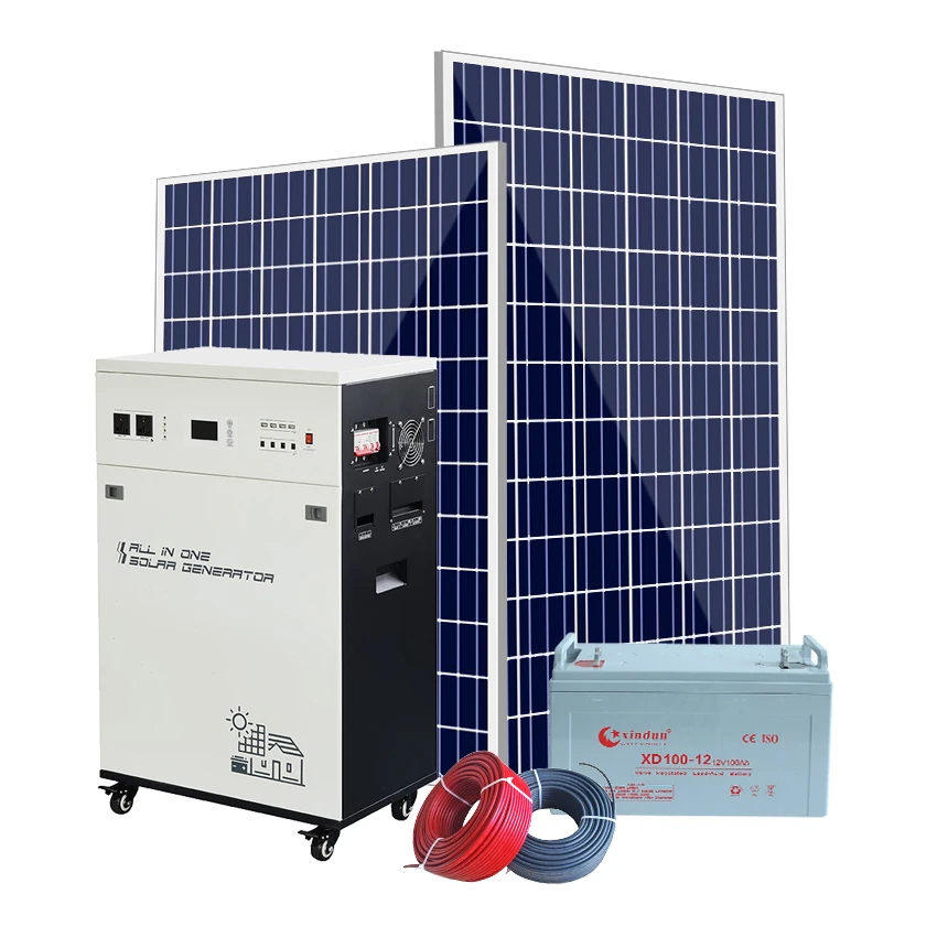 Solar Power System 24v 220v dc to AC Complete 2kW Portable 3kW Home Solar Generator System