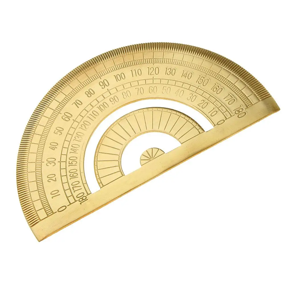 Solid Brass Metal Jewelry Design Math Geometry School Ruler Triangle Protractor Portable Measuring Jewelry Accessories