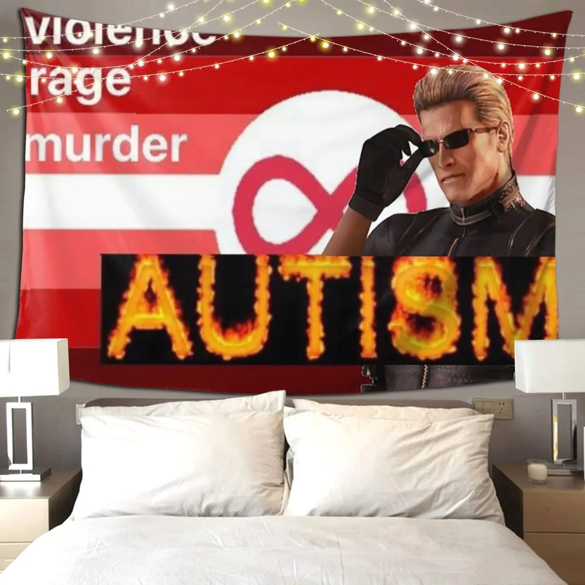 الشر التوحد فخر العلم ويسكر نسيج الفن الجدار الشنق الجمالية ديكور المنزل المفروشات لغرفة المعيشة غرفة نوم غرفة النوم #1