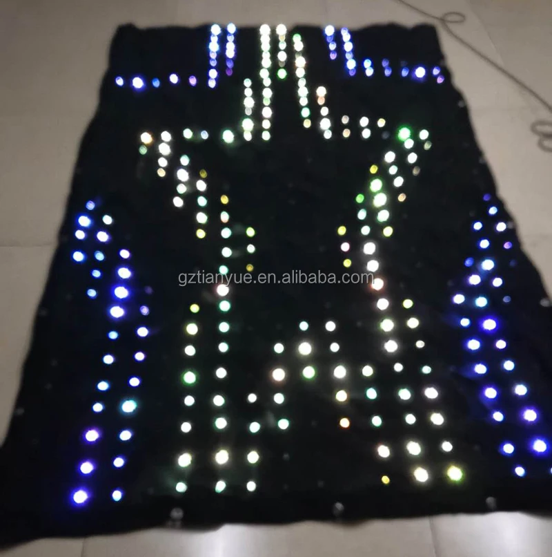 2019 Outdoor Indoor Fireproof cloth P10 LED Video Curtain for Stage Background RGB cloth light