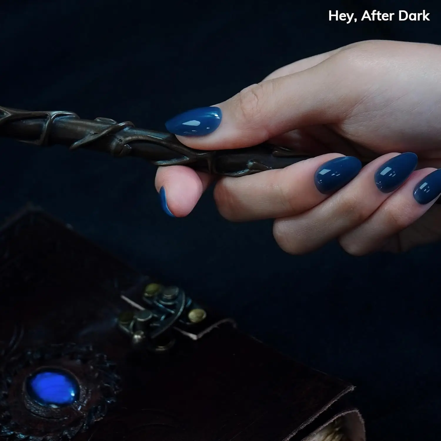 شرائط أظافر جل شبه معالجة، جيلي صلب كحلي خريفي، بدون مصباح LED، 28 شريطًا + أدوات