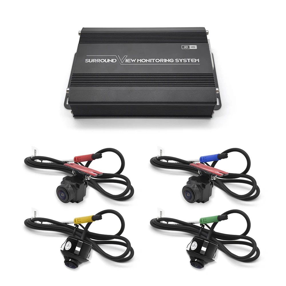 

3D HD Surround View Monitoring Universal 360 Degree System with 4 Cameras DVR Recorder Rear Front Right Left Cameras