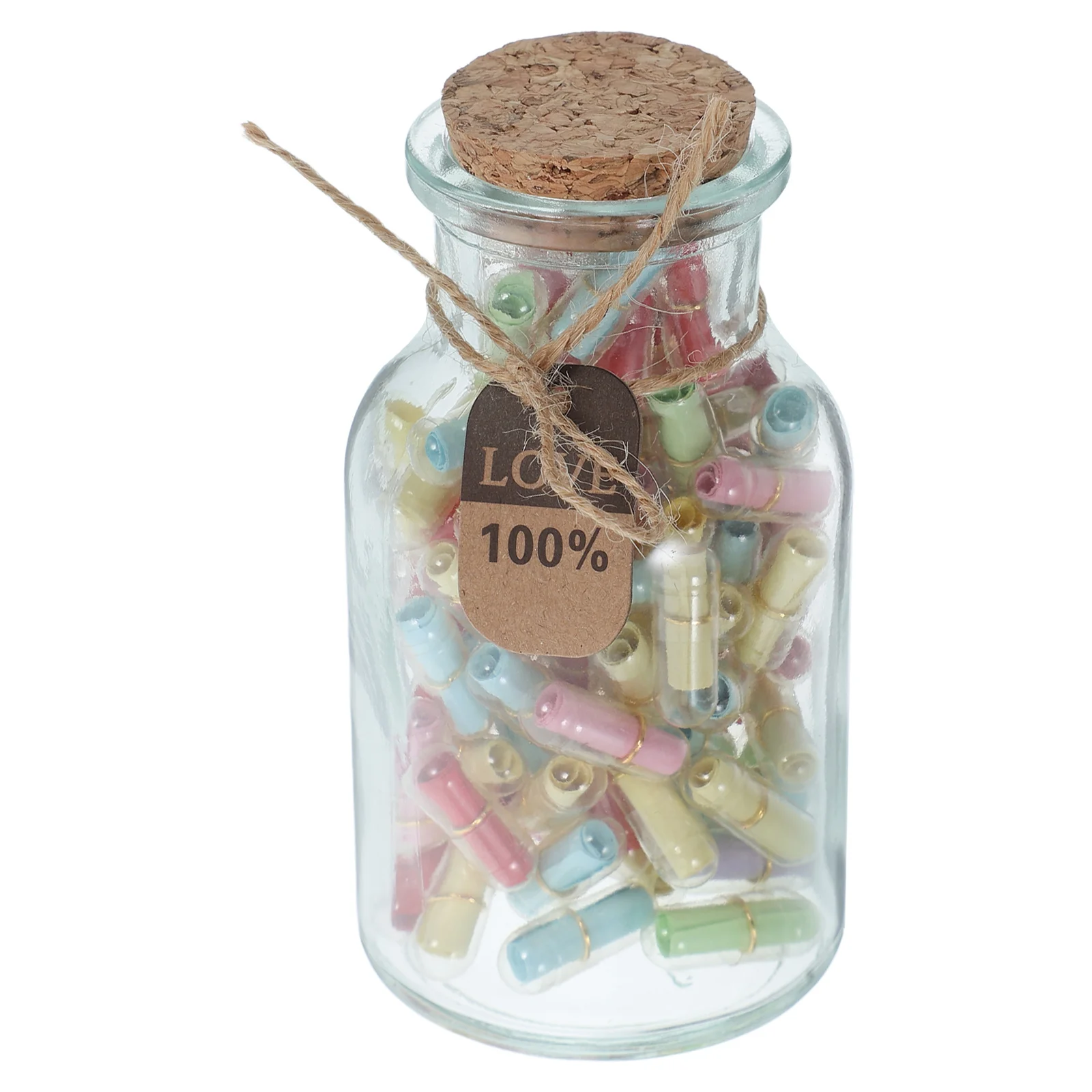 

1Set Small Glass Message in A Bottle Capsule with Cork Lid Romantic Notes for Couples Anniversary Valentines Day Birthday Gift