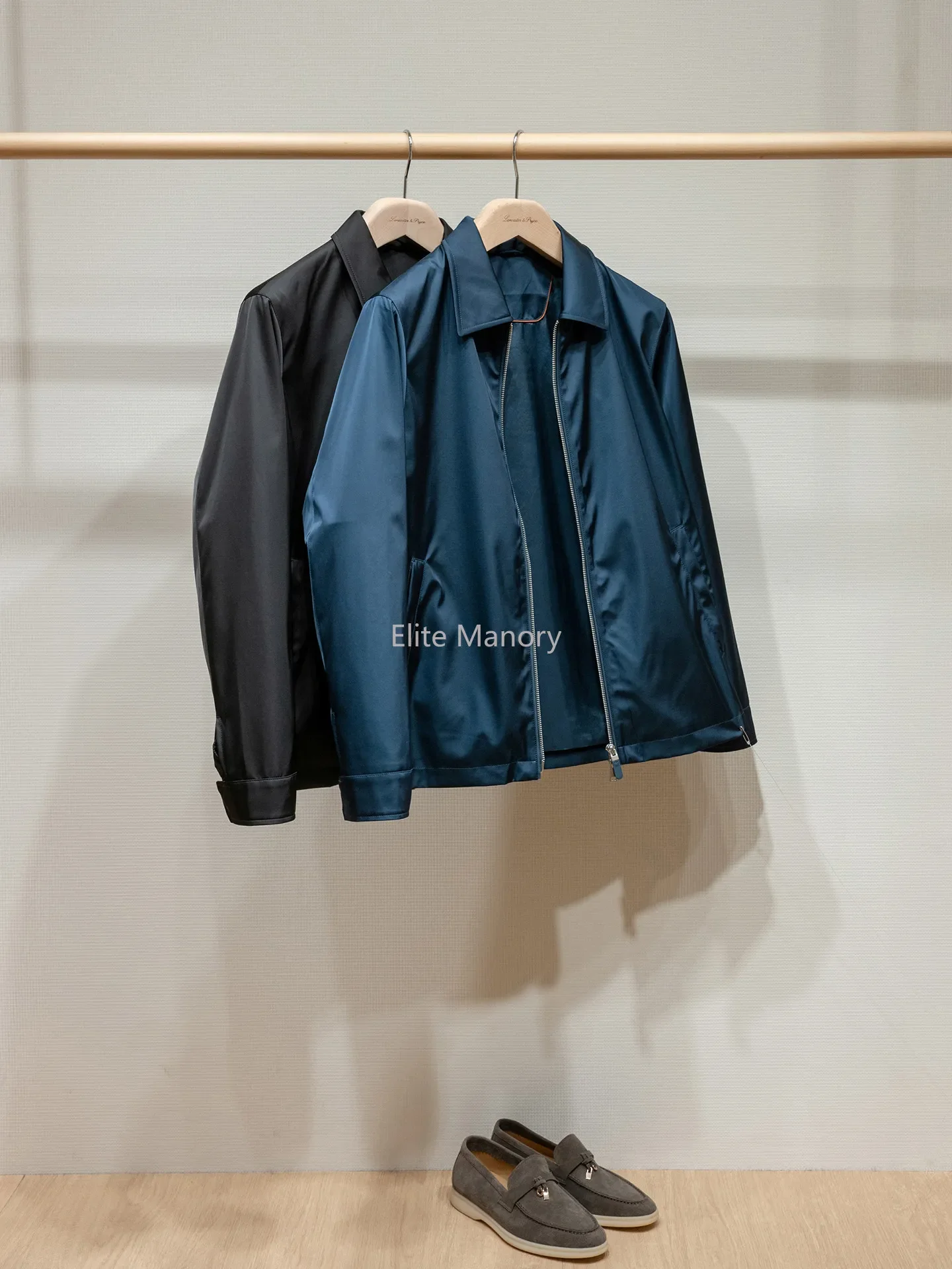 Customized mulberry silk three-proof fabric old money men's business lapel executive jacket