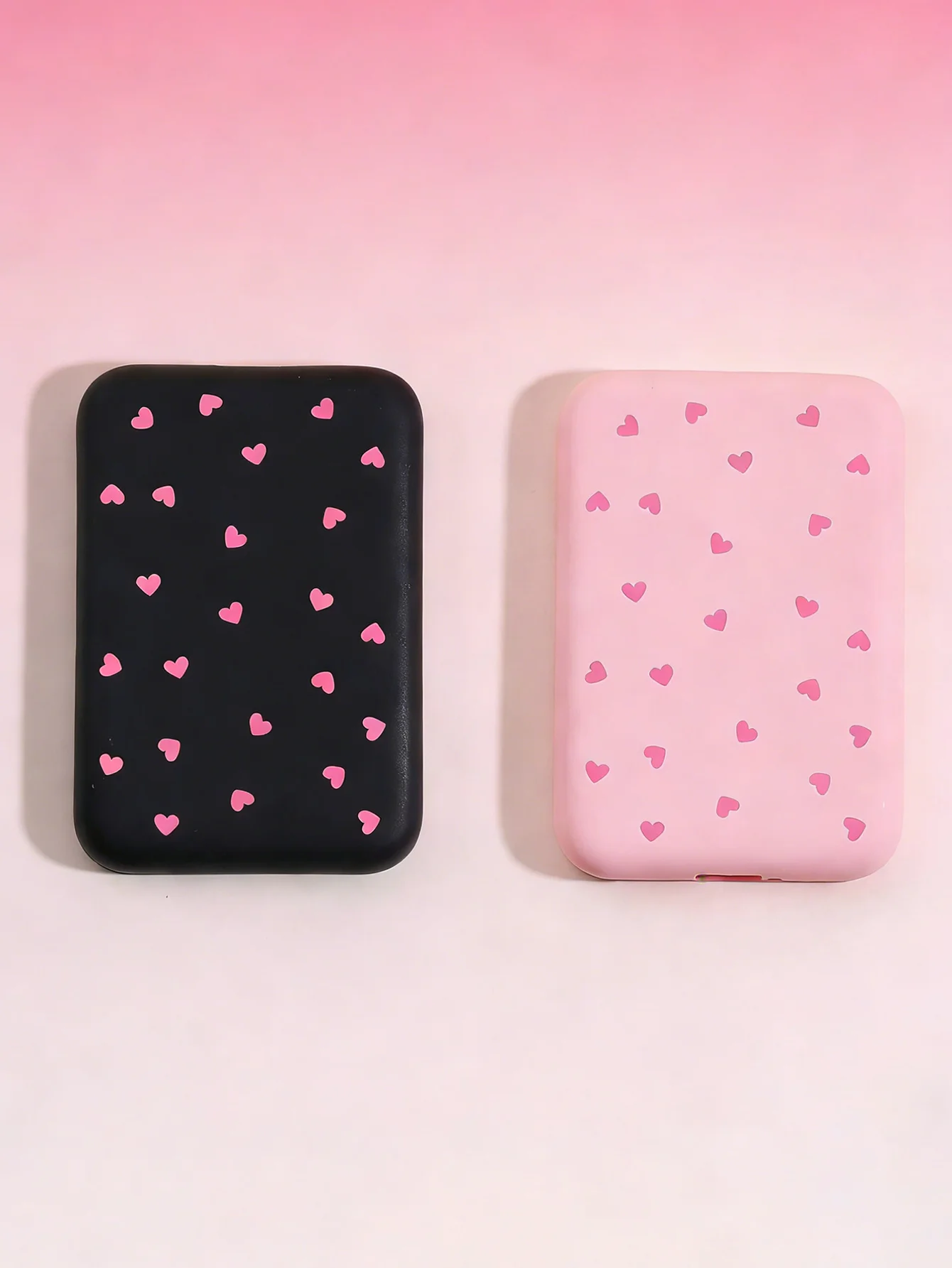 1 Black/Pink Heart-Shaped TPU Charging