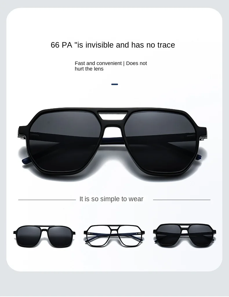 VCKA Sport-Myopie-Sonnenbrille mit großem Rahmen, 2025, 6-in-1, polarisiert, verschreibungspflichtig, magnetischer Clip, für Herren und Damen, Brillen – 0,5 bis -6,0 – Detail 4