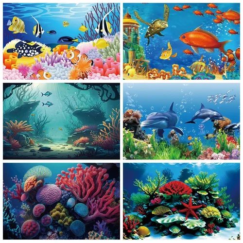 MOON.QG Fondo marino de acuario submarino, fondos de peces oceánicos para fotografías, sesión fotográfica de cumpleaños, papel tapiz de fondo para Baby Shower