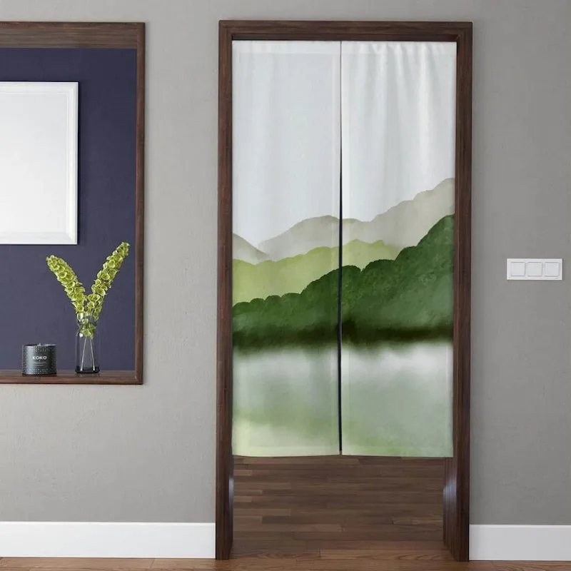 VIKAMA Minimalist Abstract Noren Door Curtain Bohemian YINHUA Partition Curtain Home Bedroom Kitchen Bathroom Home Decoration