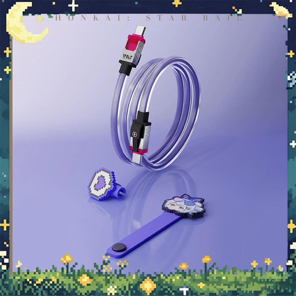 Honkai Star Rail Silver Wolf Pixel Series 35W Fast Charger 240W USB-C Charging Cable Fast Charging Block Type C Cable For Phone