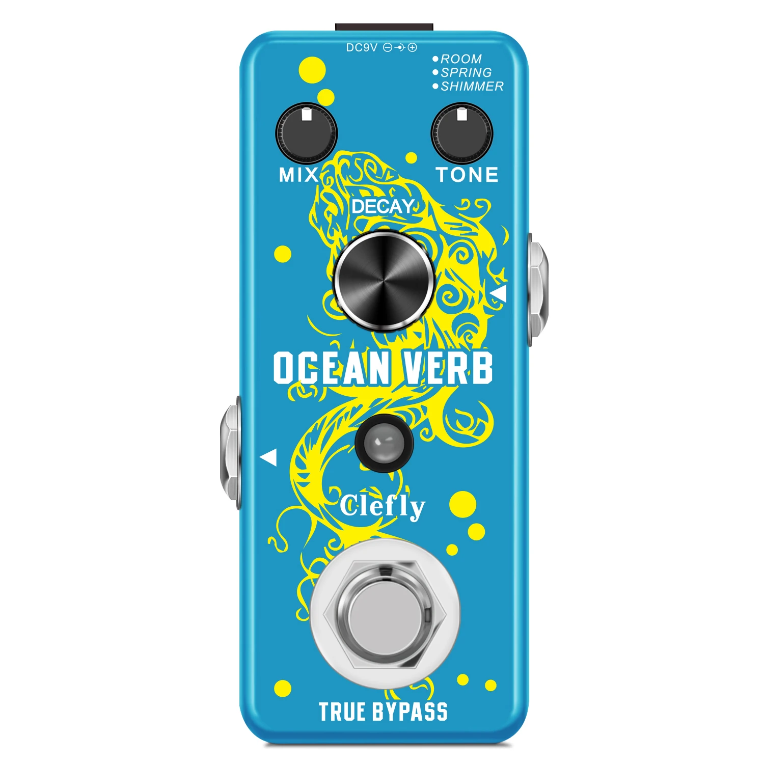 

Clefly LEF-3800 Digital Reverb Pedal Guitar Ocean Verb Pedal Room Spring Shimmer 3 Modes Wide Range With Storage Of Timbre Pedal