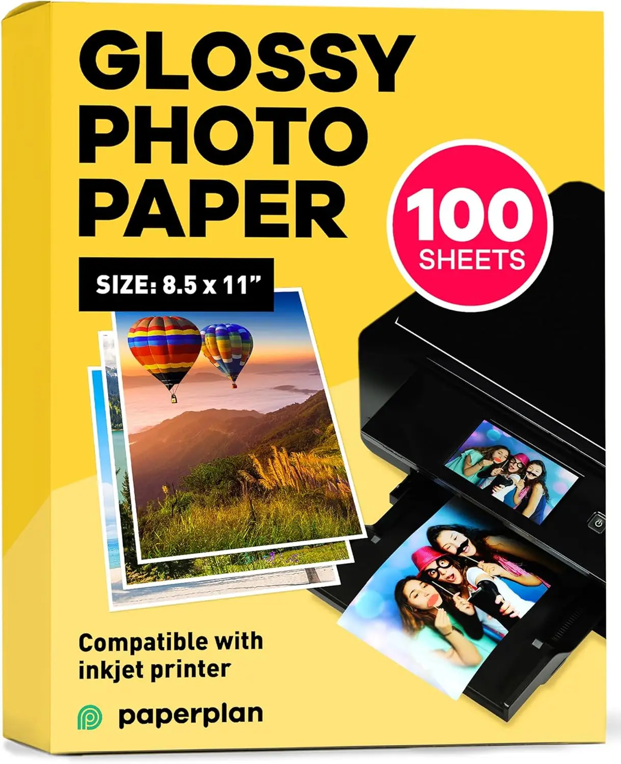 

Glossy Photo Paper 8.5x11" for Inkjet Printer - 100 Sheets, Vibrant Prints