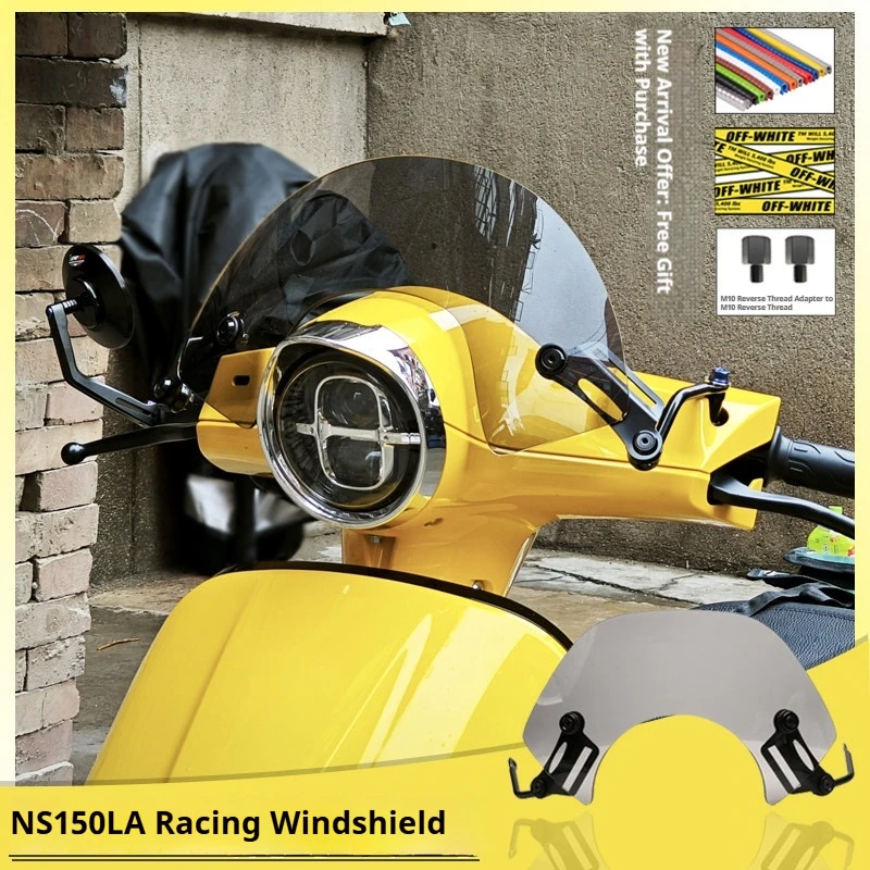 For Honda NS150LA Racing Windshield Large Custom Windscreen Retro Fairing Trim Anti-Scratch Accesorios Moto