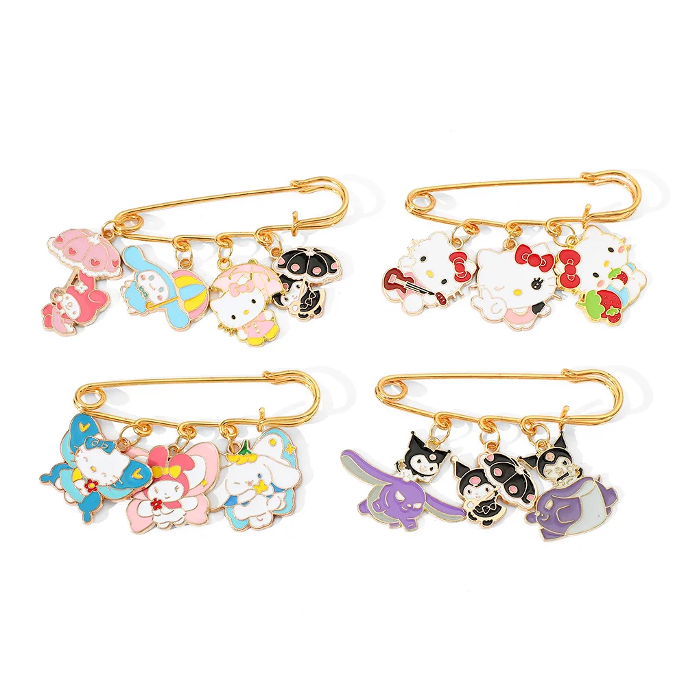 

Cute HelloKitty Cinnamoroll Kuromi Enamel Pin Anime Brooches Badges on Backpack Clothes Accessories Jewelry Kids Gift