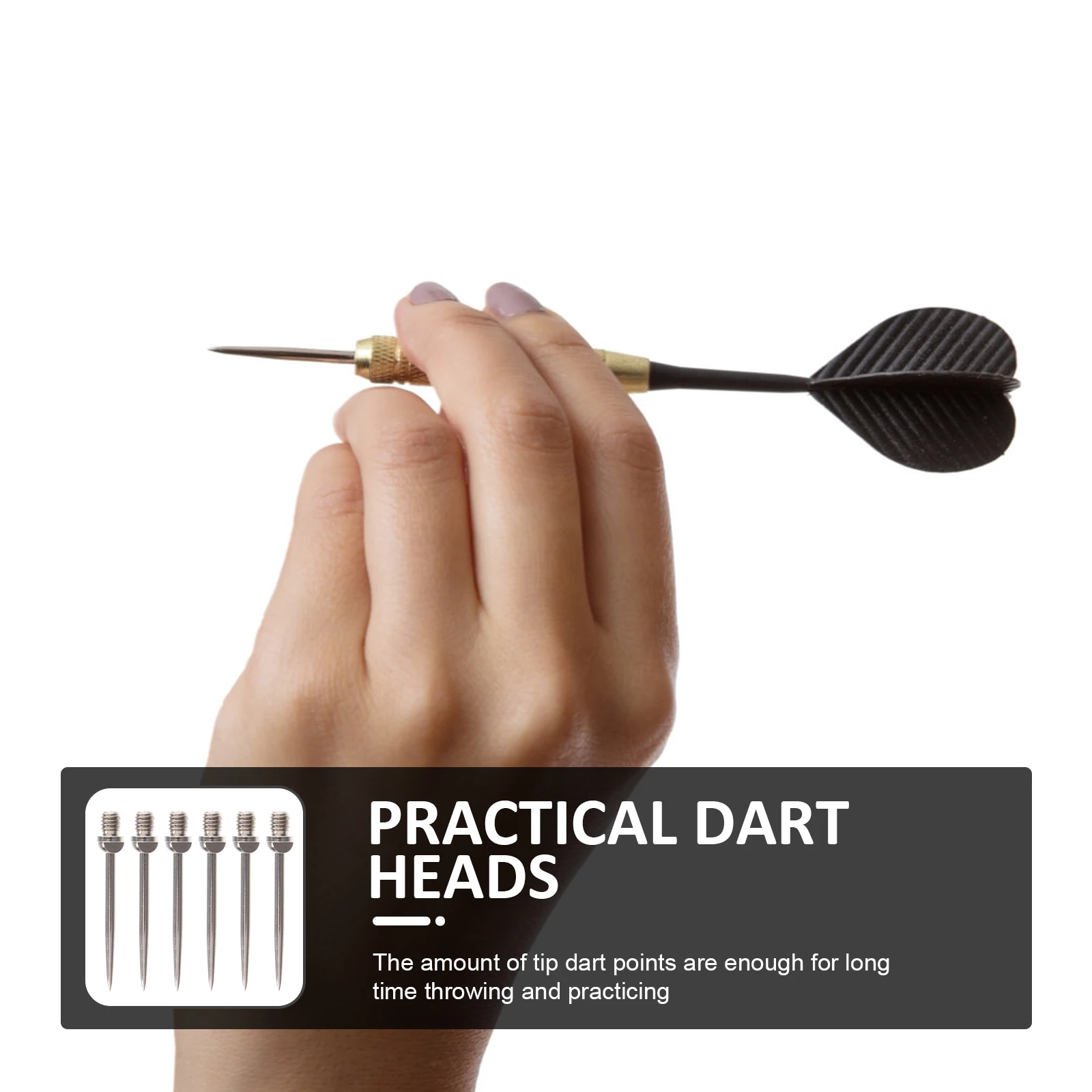 

6pcs Professional Dart Heads Wear-Resistant Tips Durable Smooth Surface Replacement Needles For Outdoor Creative Sports Points