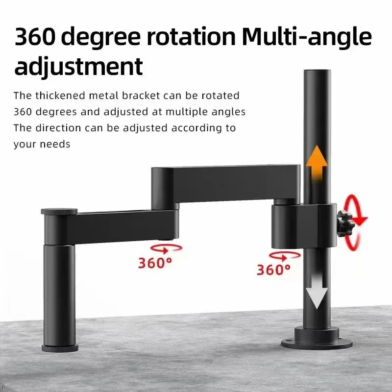 Microscope Swing Arm Metal Bracket 360 Degree Fixedable FoldableUniversal Telescopic Holder for Microscope Holding