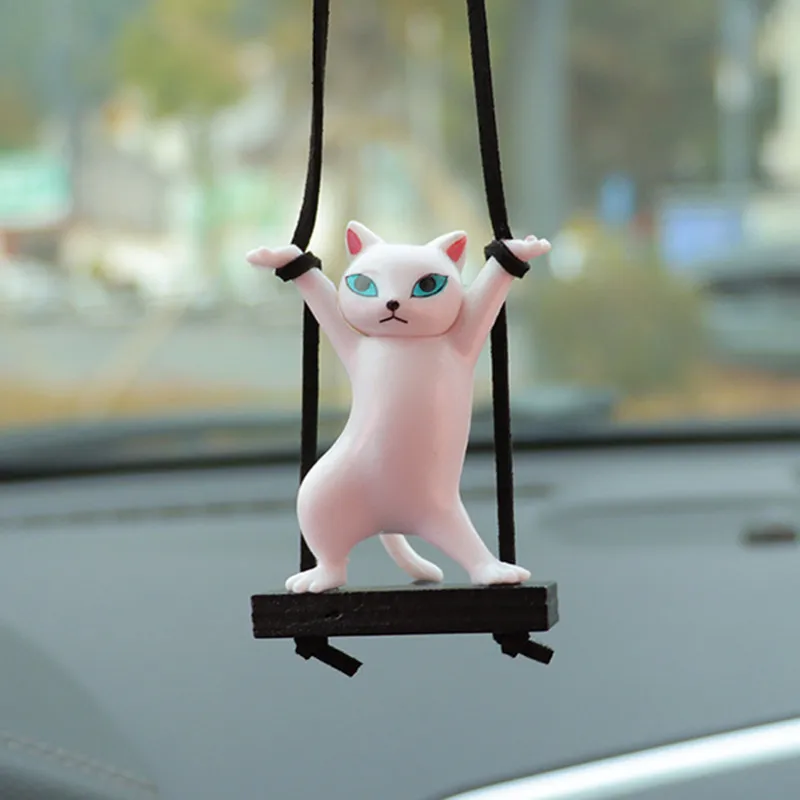 Cute Anime Car Ornaments Cat Car Pendant Car Rearview Mirror Pendant Birthday Gift Auto Decoraction Accessories