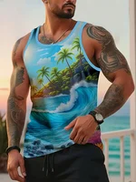 2025 New Summer Casual Men's Tank Top Outdoor Beach Men's Fashionable Sleeveless T-shirt Street Sporty Style Men's Top 6