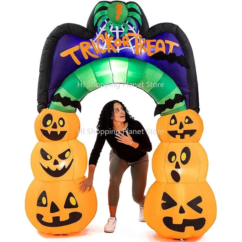 

Festival Halloween Outdoor Inflat le Pumpkim Ghost Shape Arches Decoration for Events