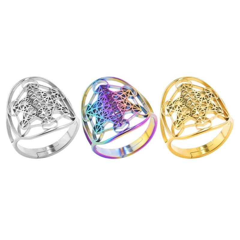 Modern and Artistic Cutout Rings Ornament Contemporary Open Finger Rings Jewelry Unique Artistic Hollow Rings Accessory