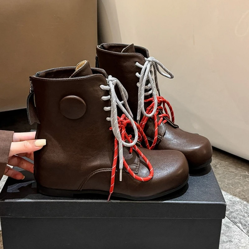 

Новые женские ботильоны на плоской подошве, повседневная обувь, модная трендовая зимняя спортивная обувь, женские кроссовки, прогулочные Mujer Botas Zapatos