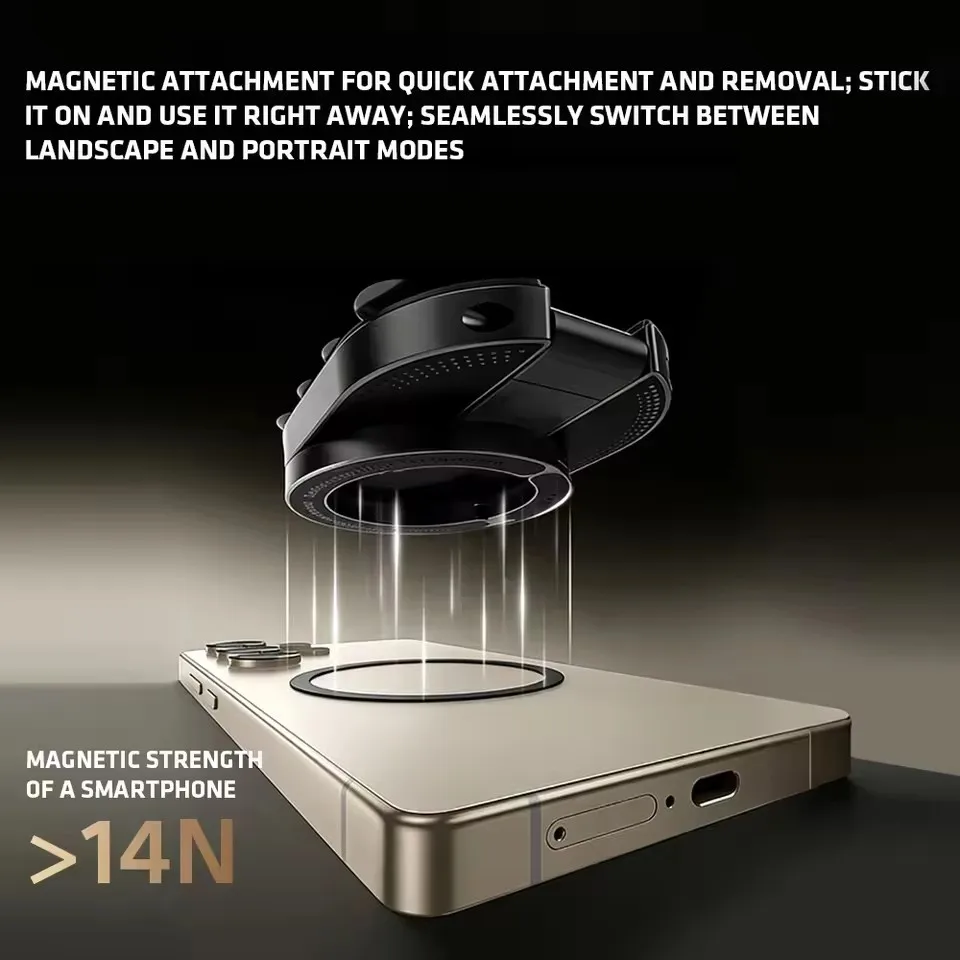 MA39 Magnetic Foldable Phone Stand Universal 360° Rotation Desktop Mobile Holder With Suction Cups At The Bottom view 2