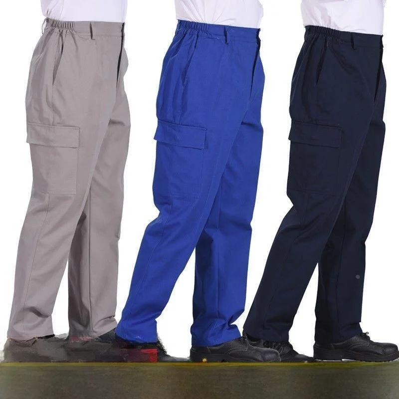 

Мужские рабочие брюки для осени и зимы, износостойкие, для сварочных работ, синие, для строительных площадок и строительных работ