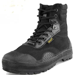 Good quality New Men Desert Boots Men Tactical Lace Up Canvas Camouflage Rubber Boots Size 38-44