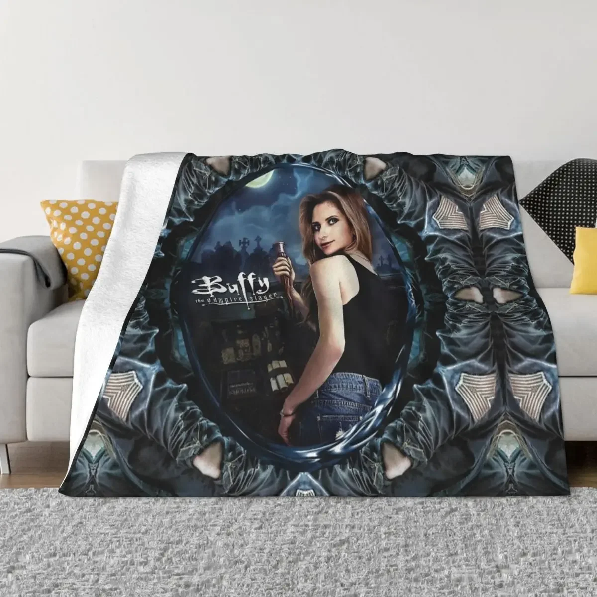 

Buffy The Vampire Slayer Plaid Blankets Sofa Cover Flannel Winter DramaThrow Blankets for Bed Bedroom Plush Thin Quilt