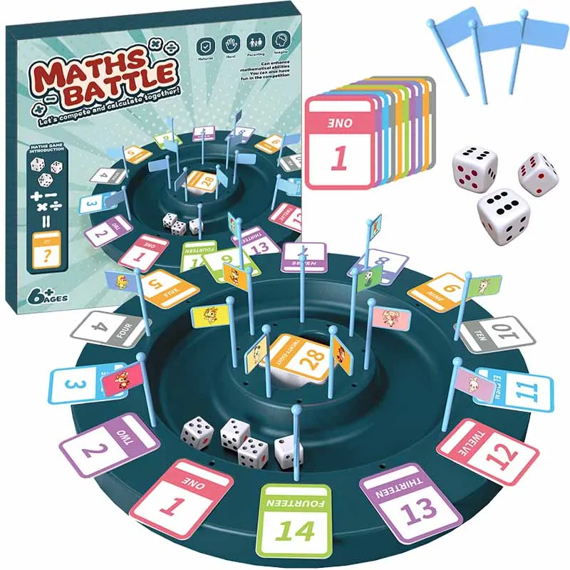 Jeu de société de dés pour enfants, jouet de combat de mathématiques, défi arithmétique, jeu intellectuel amusant, pensée logique, jouet d'interaction de fête en famille