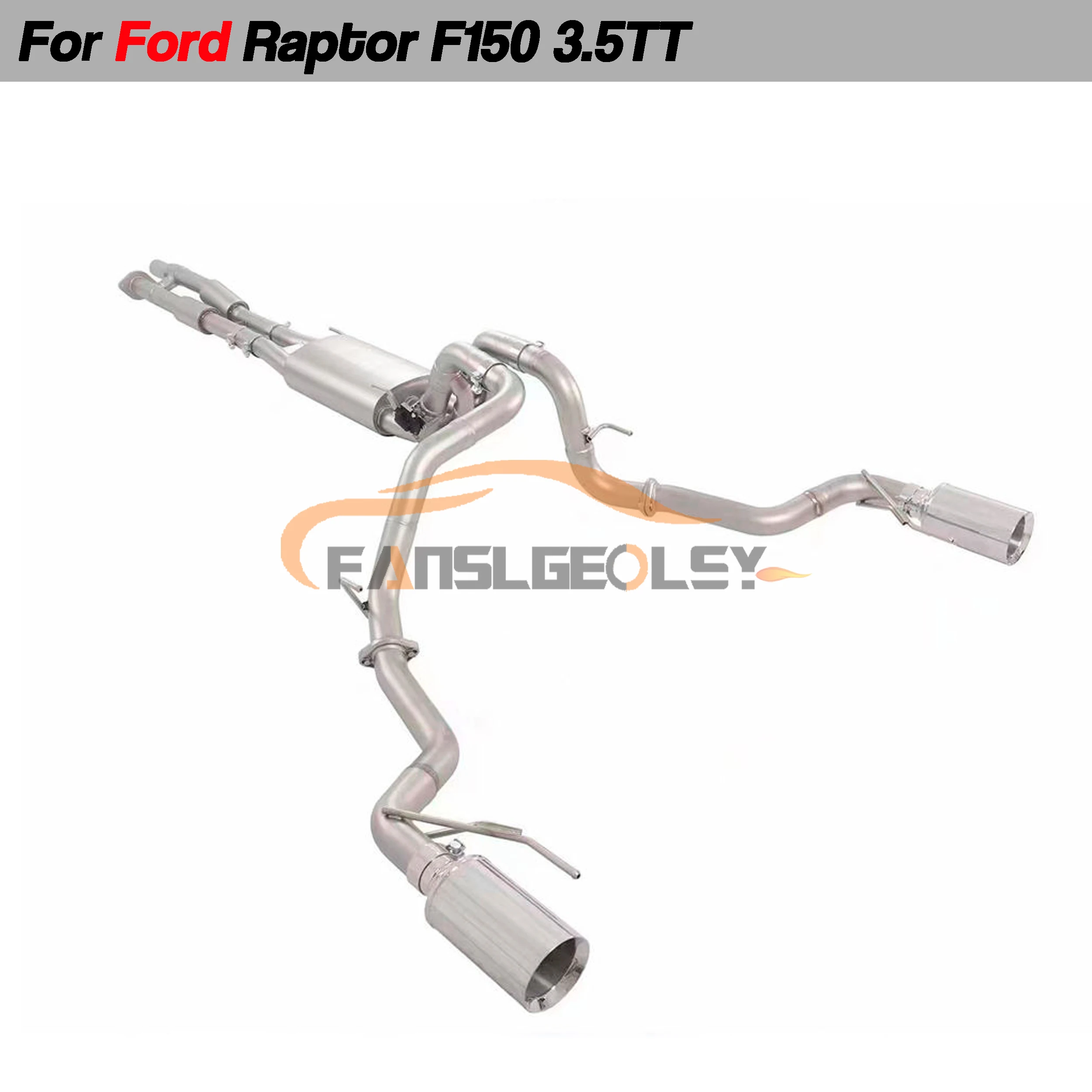 For Ford Raptor F150 3.5T Stainless Performance Catback Exhaust System Valve With Muffler Pipes Tuning exhaust assembly