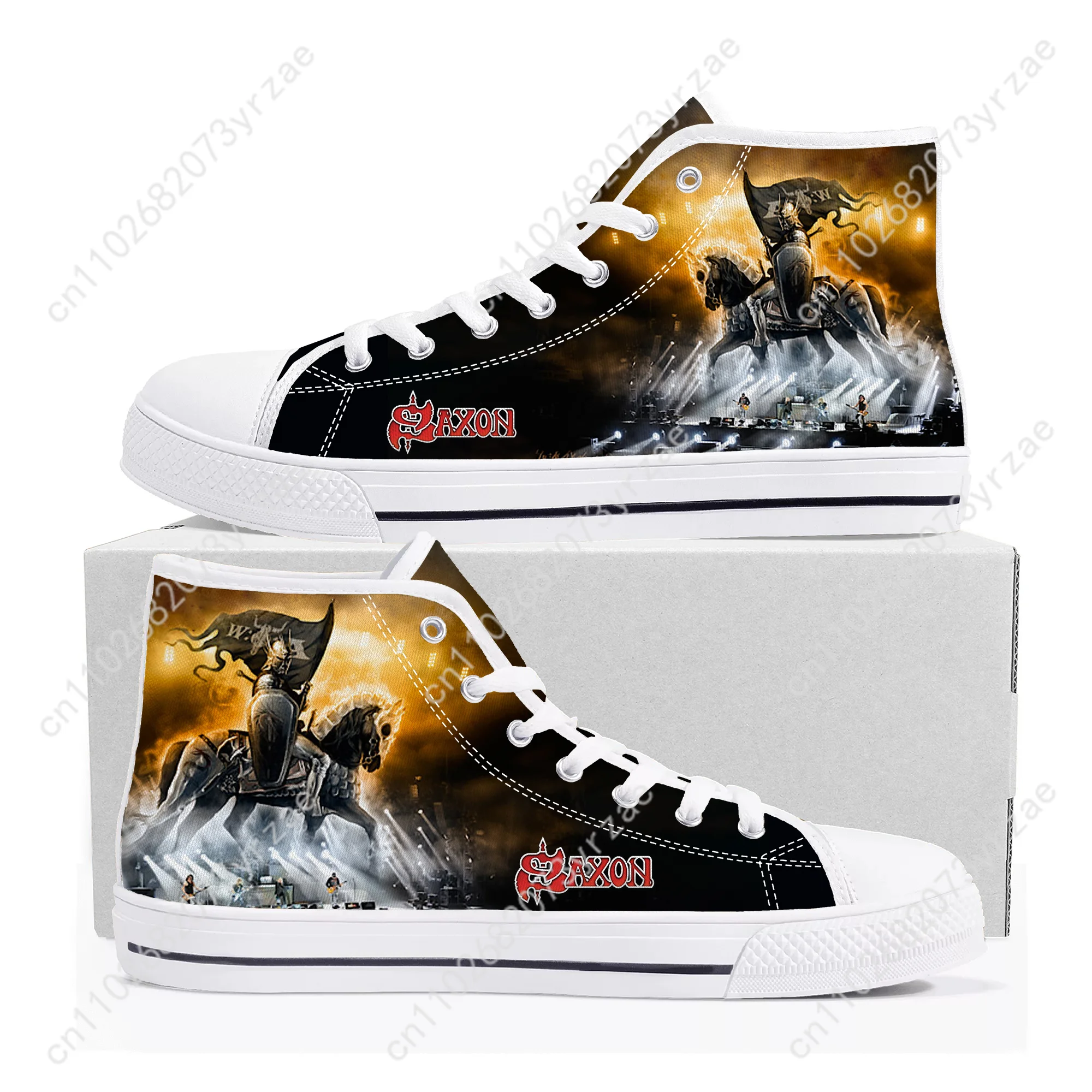 Saxon Band High Top High Quality Sneakers Mens Womens Teenager Canvas Sneaker Casual Couple Shoes Fashion Patterns Custom Shoe