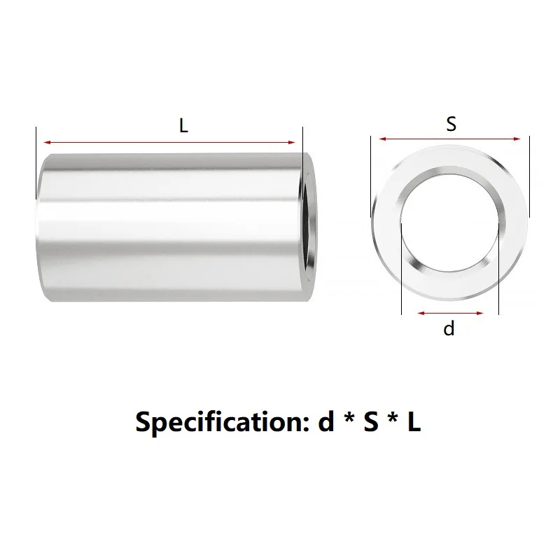M2 M3 M3.5 M4 304 Stainless Steel Unthreaded Standoff Spacer Bushing Washer Round Hollow Gasket Sleeve Length 2-20mm