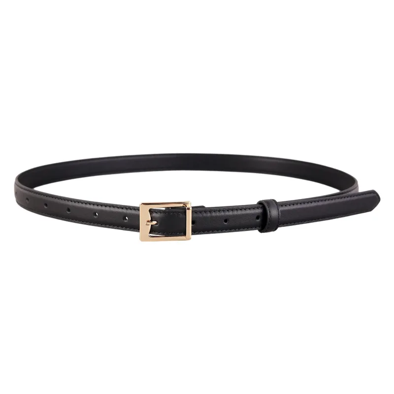 Ceinture en cuir Cirhide pour femme, boucle carrée, simple, polyvalente, première couche, neuve, 2023