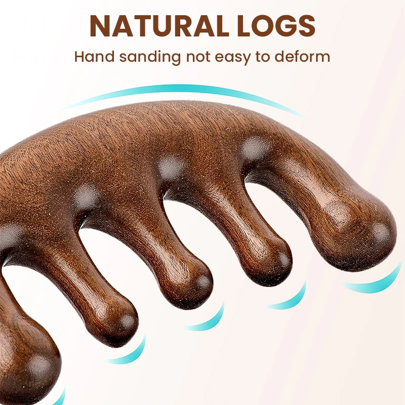 Wood Therapy Massage Wood Massager Comb Face Scalp Head Oil Massager Gua Sha Natural Hair Comb Tools Body Massage Beauty Care