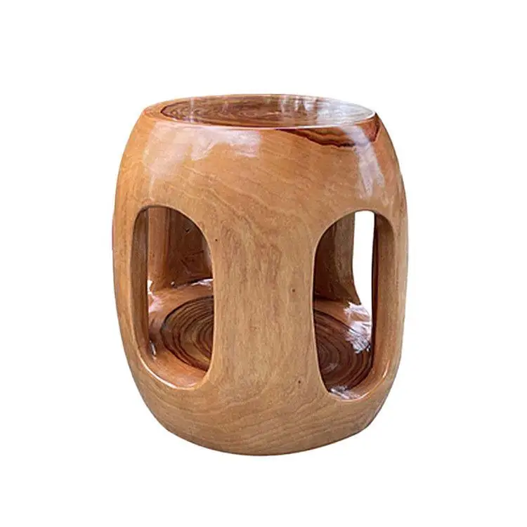 

Fragrant camphor wood stool Guzheng original wooden pier bar stool Chinese solid wood drinking tea dining table dressing
