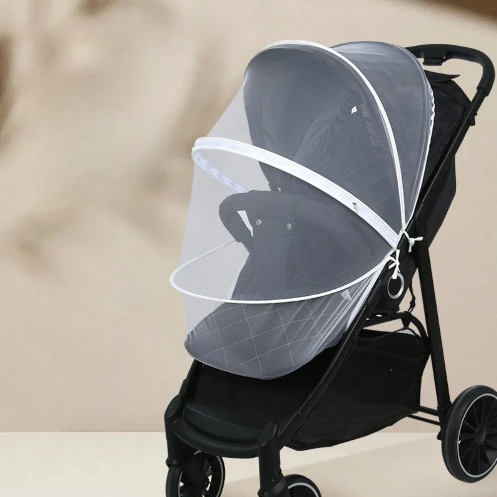High Quality Breathable Mesh Stroller Mosquito Net with Zipper Full Coverage Cart Insect Netting Universal Bug Cover Children